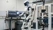 Advanced Humanoid Robot in Modern Laboratory Setting