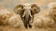 African Elephant flapping its ears