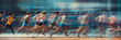 © K2Kstock - Marathon athlete participant with blurred movement