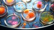 © Waqas - Colorful Variety of Microorganisms Inside Petri Dish