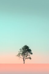 Wall Mural - tree in the sunset