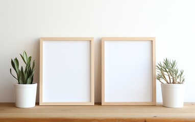 Wall Mural - a two frames on a shelf