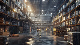 Fototapeta  - tariffs and Shelves: The Trade Dynamics of a Warehouse