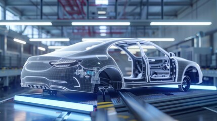 Aufkleber - Advanced Vehicle Manufacturing With High-Tech Automation