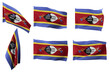 Large pictures of six different positions of the flag of Eswatini