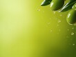 Olive bubble with water droplets on it, representing air and fluidity. Web banner with copy space for photo text or product, blank empty copyspace