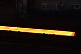 Fototapeta  - glowing brame in a steel mill - industrial factory for the production of metal sheets