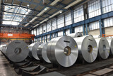 Fototapeta  - industrial plant for the production of sheet metal in a steel mill