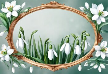 Poster - frame with flowers 