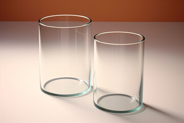 two empty glasses on a table