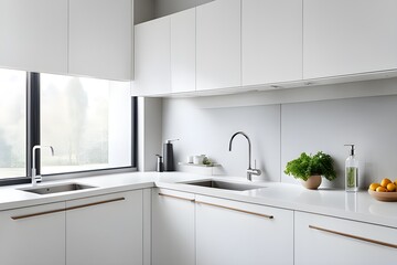 Wall Mural - Modern minimalistic kitchen interior 