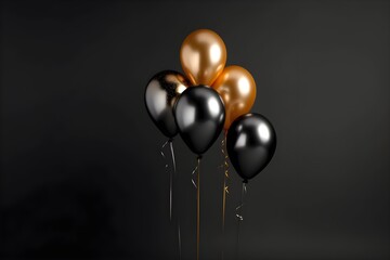 Canvas Print - a group of balloons on a black background