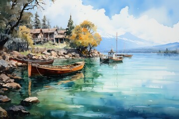 Wall Mural - boats on the river