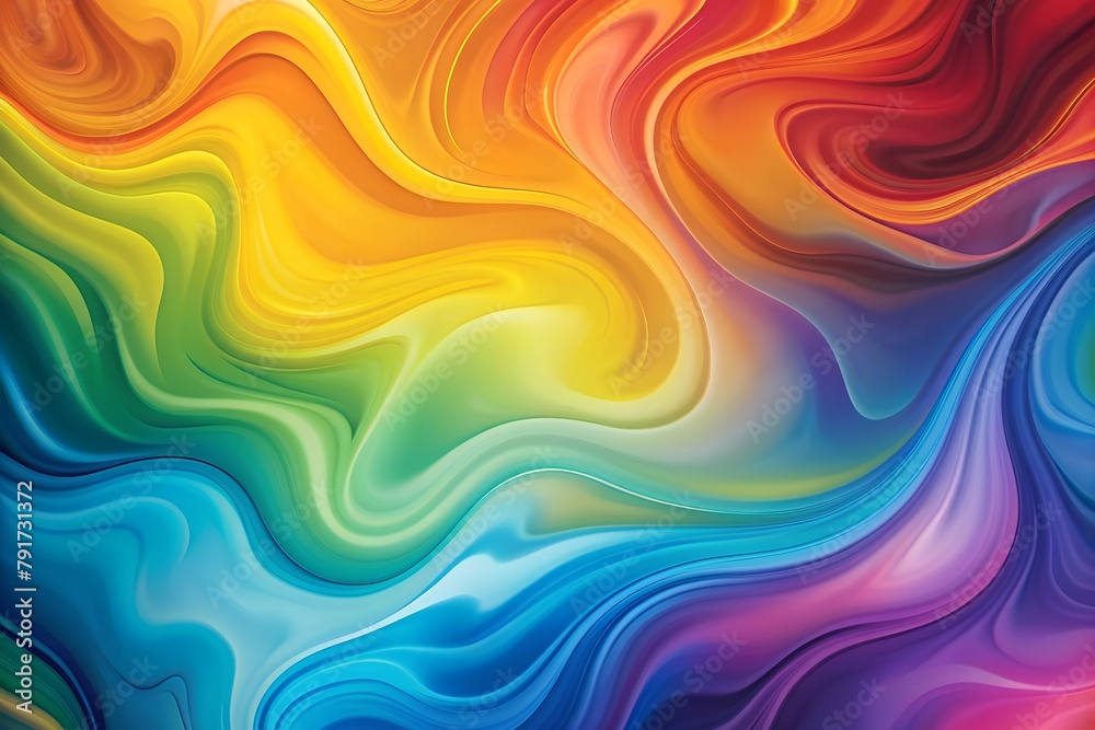 Abstract rainbow swirls background. The colors blend together ...