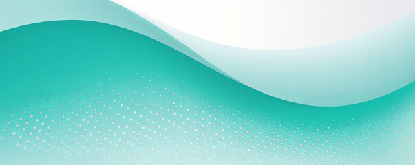 Wall Mural - Teal and white vector halftone background with dots in wave shape, simple minimalistic design for web banner template presentation background