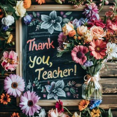  Chalkboard Tribute to Teacher with 