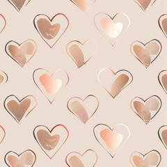 Canvas Print - Hearts on a beige background
