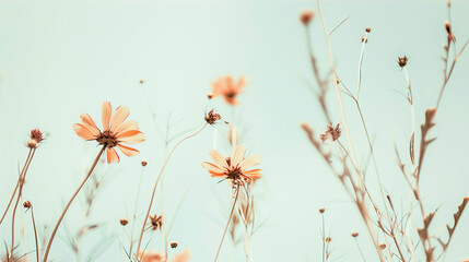 Wall Mural - Wildflowers against the sky
