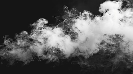 Poster - Cloud of white smoke on a black background closeup