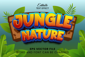 Poster - Jungle nature 3d editable vector text effect