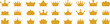 Set of golden crown icons. Gold crown heraldic silhouette icons vector