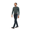 © metamorworks - Full body photo of black man walking. Full body photo PNG with transparent background precisely cut out with clipping path.