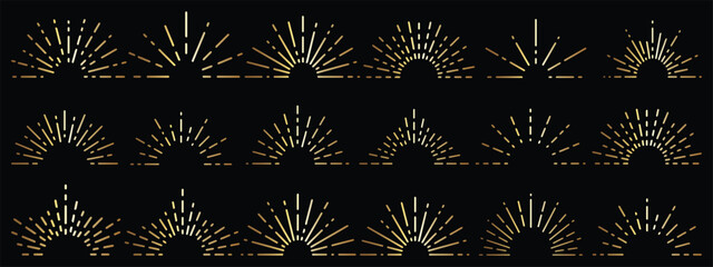Wall Mural - golden sunburst sun rays element radial stripes backgrounds