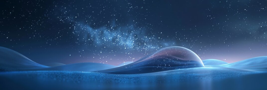 an surrealism simplicity abstract object, with stars background, copy space