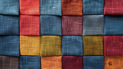 Poster - Close-up view of a wall with various colored squares