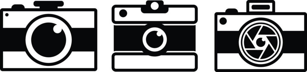 Wall Mural - photography logo design vector set. camera logo icon
