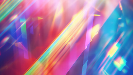 Wall Mural - Abstract 3D Crystal prism refracting light in vivid colors. Abstract Background.