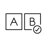 Fototapeta  - AB testing icon. Simple outline style. A, B, test, ab, split, hypothesis, choice, user, usability, business, technology concept. Thin line symbol. Vector illustration isolated.