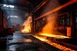 Blick in ein Stahlwerk - Stahlherstellung - Stahlindustrie - KI generiert