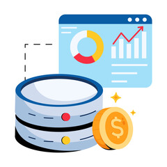 Poster - Modern flat icon depicting data monetization 