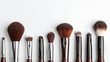 white background professional makeup brush set