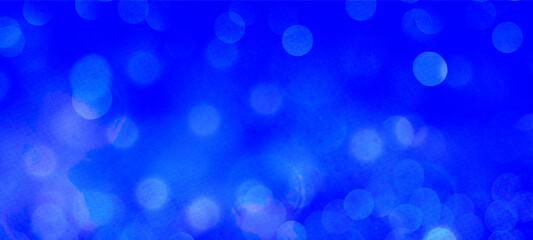 Blue bokeh widescreen background for Banner, Poster, celebration, event and various design works