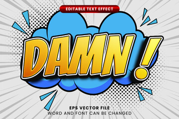 Poster - Comic cartoon text style. Editable Text Effect Comic Book Background.