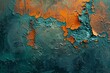 Orange and teal abstract texture on a minimalistic canvas surface, featuring intricate details and realistic shading