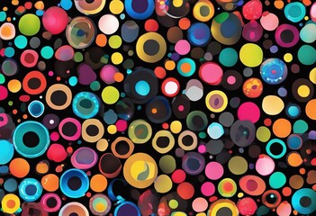 Wall Mural - 'illustration Vector dots colors black background Abstract'