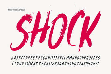 Poster - Stylish brush painted an uppercase vector letters, alphabet, typeface.