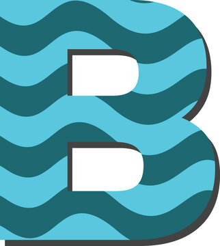 Wave English vector font