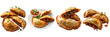 Set of Fried empanadas with minced beef meat  isolated on transparent background