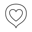 Heart in speach bubble icon. Love symbol. Love letter.