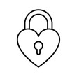 Heart lock icon. Padlock in form of heart with keyhole.