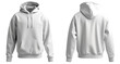 © EverydayStudioArt - Customizable white hoodie template: showcase your streetwear designs with this digital mockup, including multiple views on a transparent background for print mockups