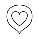 Fototapeta  - Heart in speach bubble icon. Love symbol. Love letter.