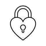 Fototapeta  - Heart lock icon. Padlock in form of heart with keyhole.