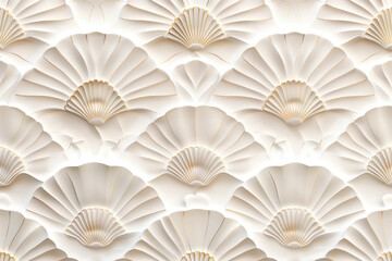 Poster - Sophisticated abstract 3d pattern. Japanese and Scandinavian style. Art deco. Background image. Created with Generative AI technology.