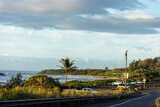 Fototapeta Góry - Driving on Kauai Coast, Landscape of Ocean View