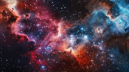 Wall Mural - vibrant nebula and galaxy in deep outer space infinite universe full of stars abstract cosmos